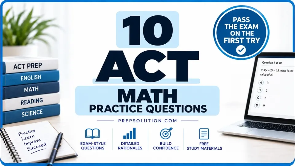 ACT Practice Questions | 10 Math Problems Explained